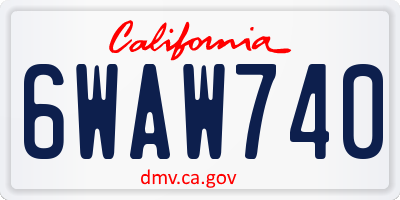 CA license plate 6WAW740
