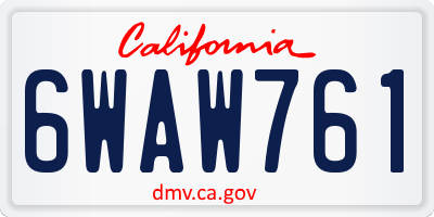 CA license plate 6WAW761