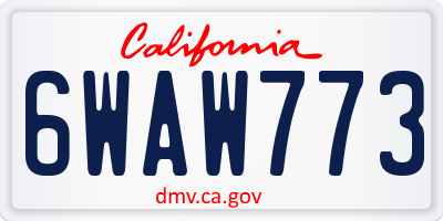 CA license plate 6WAW773
