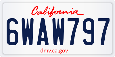 CA license plate 6WAW797