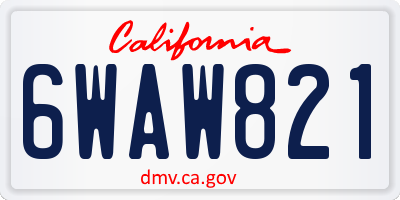 CA license plate 6WAW821