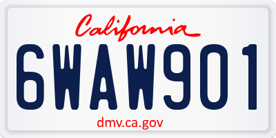 CA license plate 6WAW901