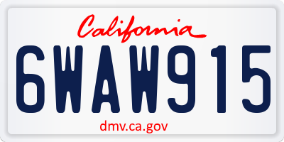 CA license plate 6WAW915