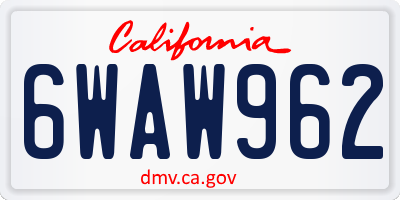 CA license plate 6WAW962