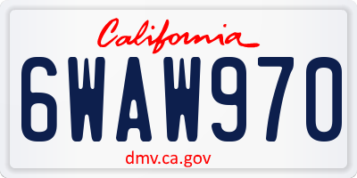 CA license plate 6WAW970