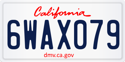 CA license plate 6WAX079