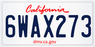 CA license plate 6WAX273