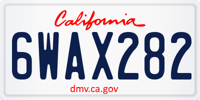 CA license plate 6WAX282