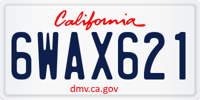 CA license plate 6WAX621
