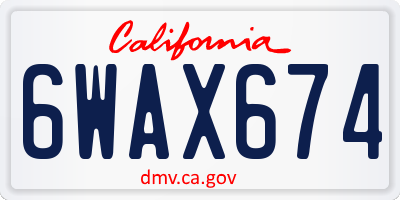 CA license plate 6WAX674