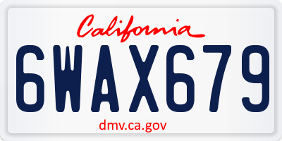CA license plate 6WAX679