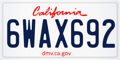 CA license plate 6WAX692