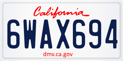 CA license plate 6WAX694