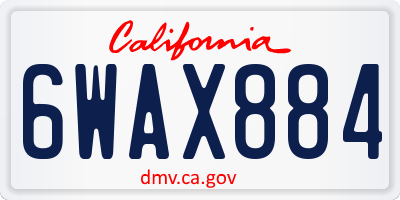 CA license plate 6WAX884