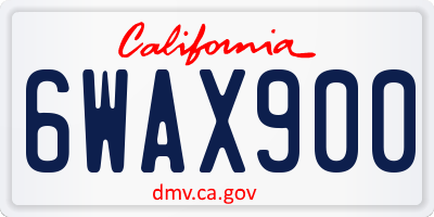 CA license plate 6WAX900