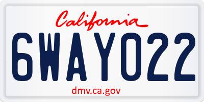 CA license plate 6WAY022