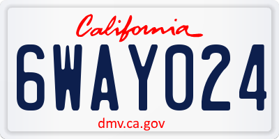 CA license plate 6WAY024