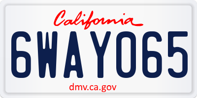 CA license plate 6WAY065