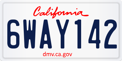 CA license plate 6WAY142