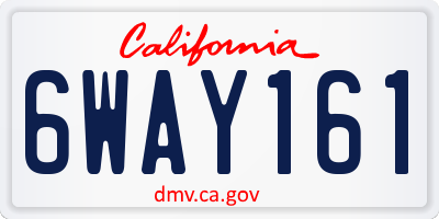 CA license plate 6WAY161