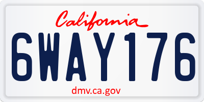 CA license plate 6WAY176