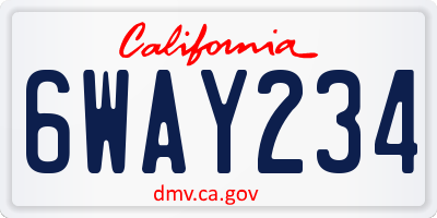 CA license plate 6WAY234