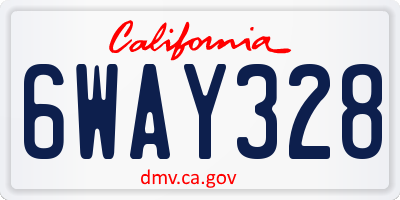 CA license plate 6WAY328