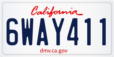 CA license plate 6WAY411