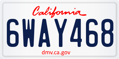 CA license plate 6WAY468
