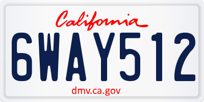 CA license plate 6WAY512