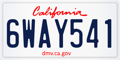 CA license plate 6WAY541