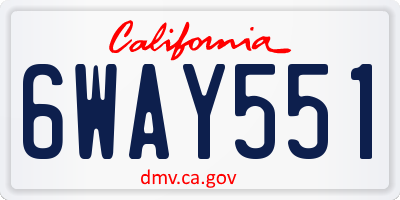 CA license plate 6WAY551