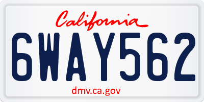 CA license plate 6WAY562