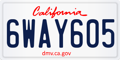 CA license plate 6WAY605