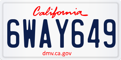 CA license plate 6WAY649