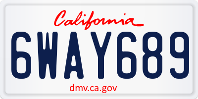 CA license plate 6WAY689