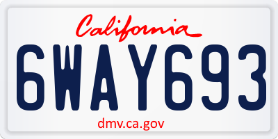 CA license plate 6WAY693