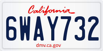 CA license plate 6WAY732
