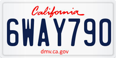 CA license plate 6WAY790