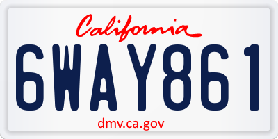 CA license plate 6WAY861