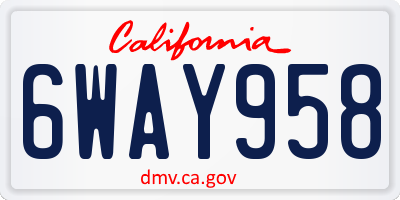 CA license plate 6WAY958