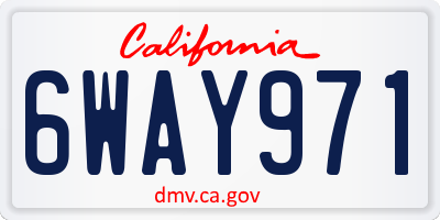 CA license plate 6WAY971