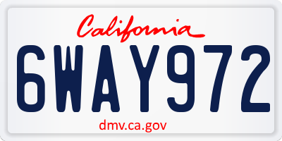 CA license plate 6WAY972