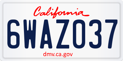 CA license plate 6WAZ037
