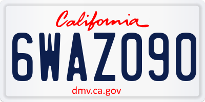 CA license plate 6WAZ090