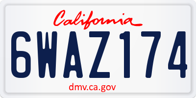 CA license plate 6WAZ174