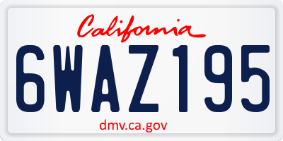 CA license plate 6WAZ195