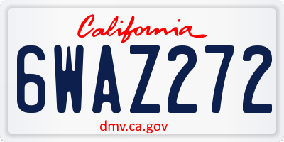 CA license plate 6WAZ272