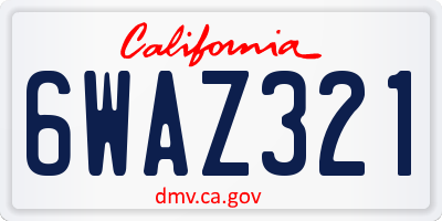 CA license plate 6WAZ321