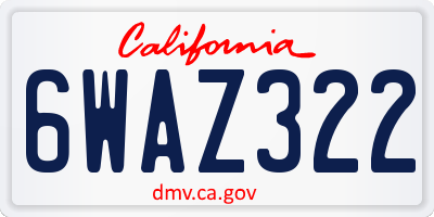CA license plate 6WAZ322